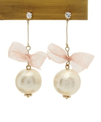 リボンパールピアス