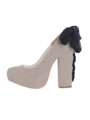 レースアップバックリボンパンプス