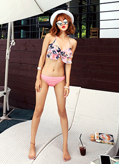 ボタニカルプリント2wayバンドゥビキニ・全2色・e45002