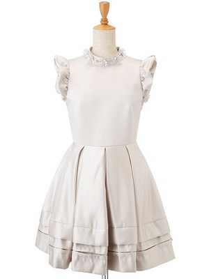 Dビジュースタンドカラードレス