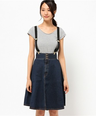 【EDIT COLOGNE】ミディ丈デニムフレアスカート