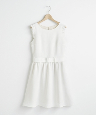 異素材肩フリルワンピ