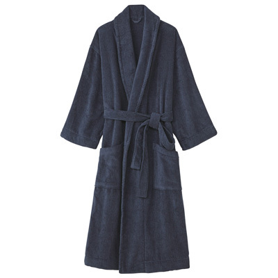 無印良品 やわらかバスローブ・M/ネイビー M