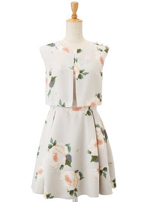 ビッグフラワーレイヤードワンピ