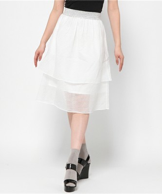 ボーダーオーガンジースカート