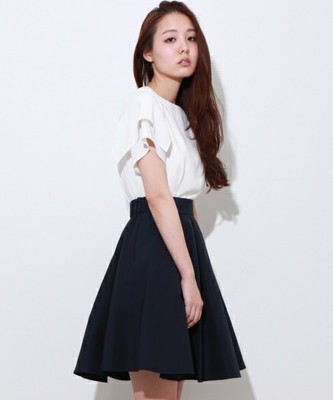 ジョーゼットタフタドッキングワンピース/全2色