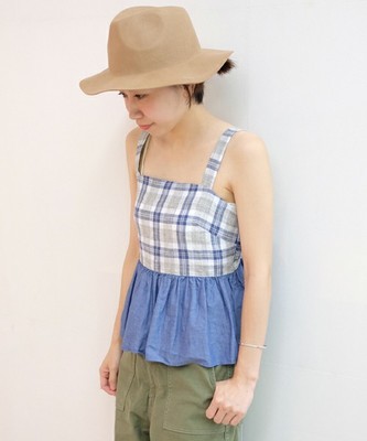 バックリボンキャミソール（チェック）/AEFC BACK RIBBON CHK
