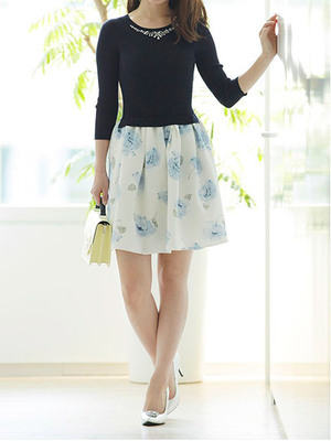 フラワードッキングワンピース