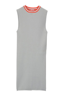 ラインノースリーブニットワンピース