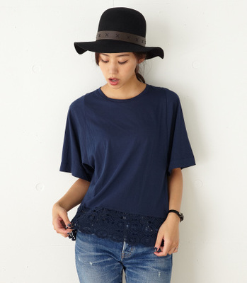 レースコンビコットントップス