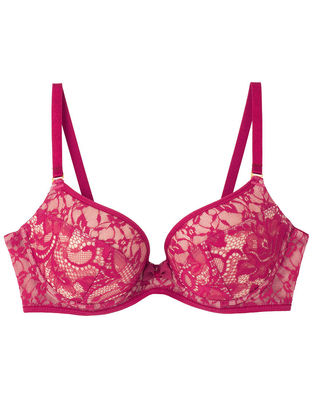 花柄レース×ヌードカラー モールドブラジャー