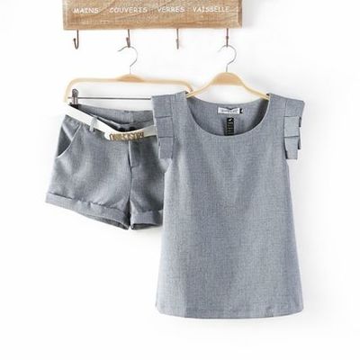 フリルフリンチスリーブ&ショートパンツ セットアップ 3色