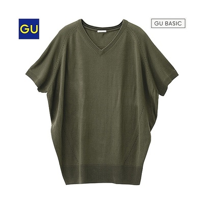 ボリュームニットチュニック(5分袖)