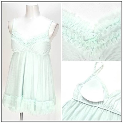 ドットチュール切替パステルキャミソール&ボトム上下セット/ルームウェア