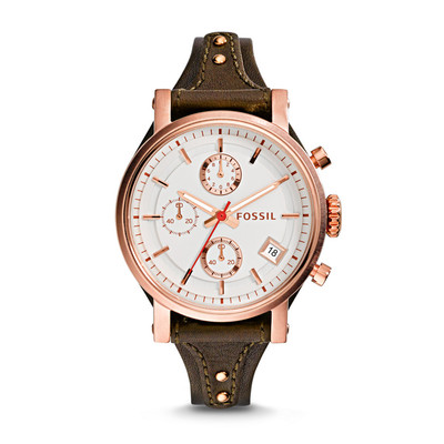 Original Boyfriend Chronograph Leather Watch - Raisin 