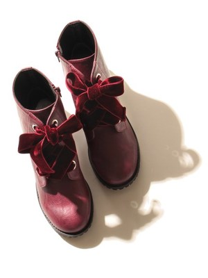 ベロアリボンショートブーツ