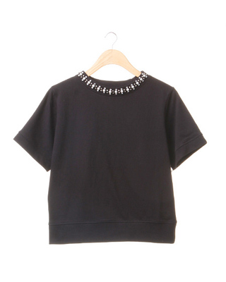 H／Nビジュー付裏毛／TOPS