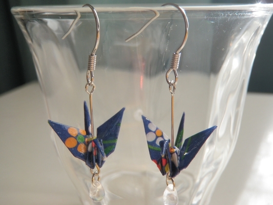 折り紙ピアス 〜折り鶴〜