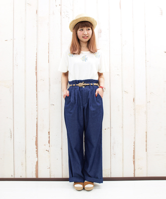 ハイウエストワイドパンツ