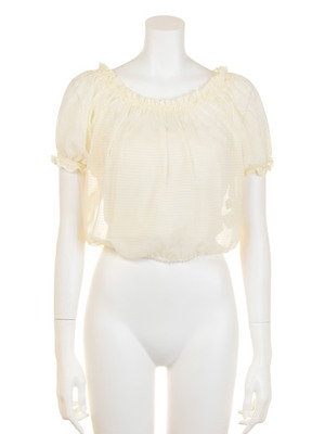 ビスチェ付シャーリングブラウス