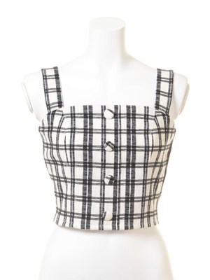 WチェックビスチェTOP