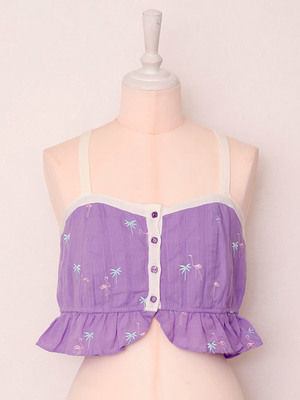 フラミンゴ＆パームビスチェトップ