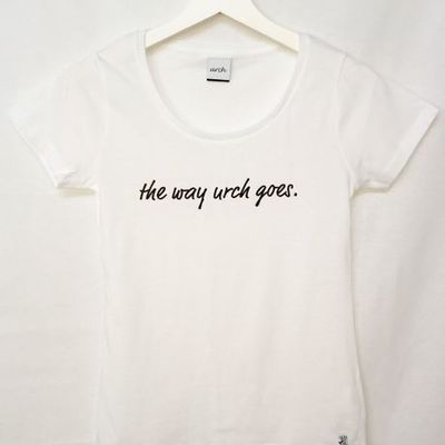 womens:”urch Typography Cut sew (the way urch goes.)”