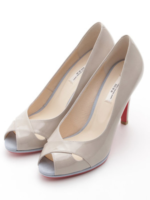 配色エナメルオープンパンプス