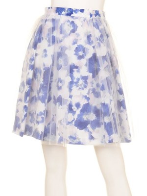 チュール×花柄スカート