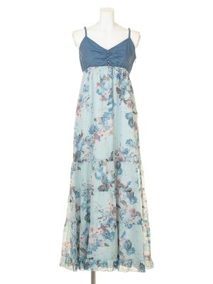 スモーキーフラワーマキシワンピース