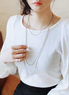 3連ゴールドチェーンネックレス