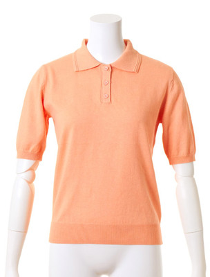 カシミア混ニットポロシャツ