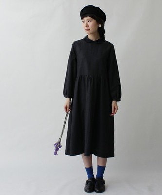 チュール丸襟ワンピース