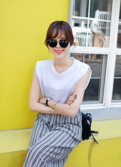 パワーショルダーウエストダーツトップス