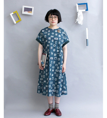 ○◇goo×chambre 記憶の中の美術館柄ワンピース◇