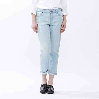 スリムボーイフレンドフィットアンクルジーンズB