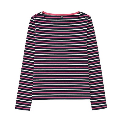 ボーダーボートネックT（長袖）B