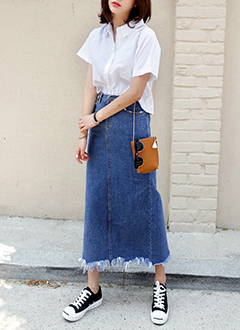 【D-HOLIC】ロングデニムスカート