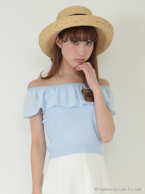 titty&Co. (ティティー アンド コー) シフォンフリルニットプルオーバー