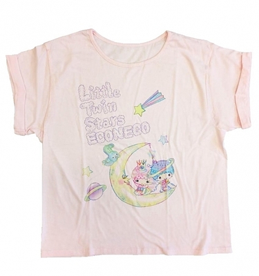 レディースロールアップTシャツ　ツキ/PK