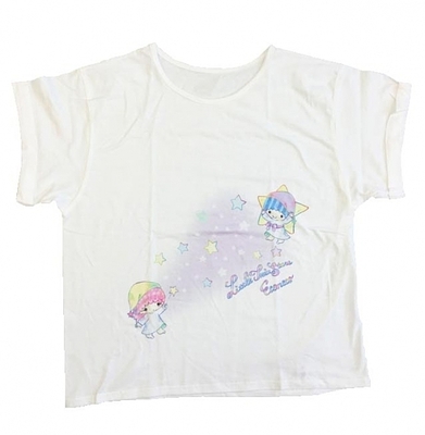 レディースロールアップTシャツ　ホシ/WH