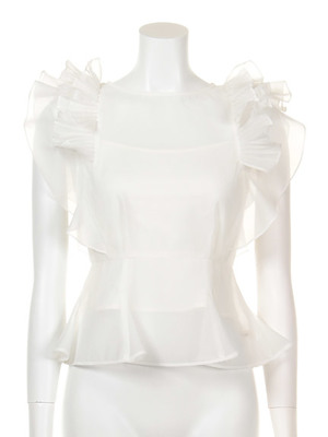 オーガンジープリーツブラウス