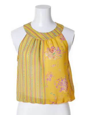 フラワーストライプトップス