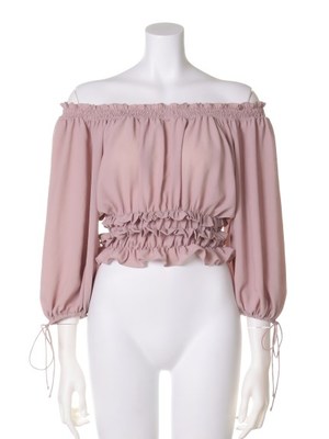 シフォンシャーリングブラウス