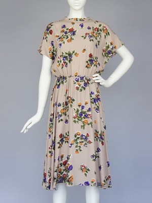 70’sフラワープリントワンピース