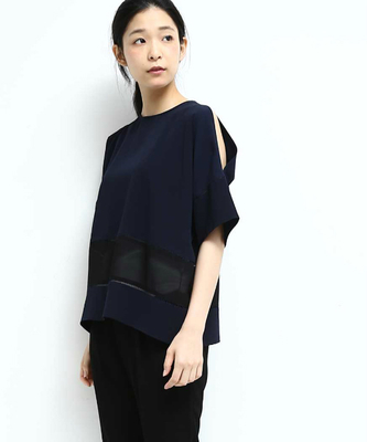 肩あきシースルーTOPS/全2色