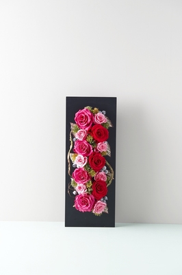 プリザーブドフラワー ブラックフレーム レッド