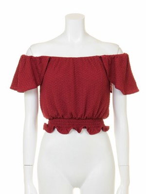 Lily Brown (リリーブラウン) ポコポコオフショルトップス