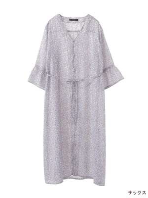 小花柄ロングガウン