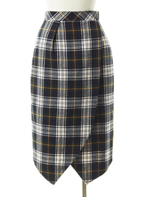ラップチェックスカート